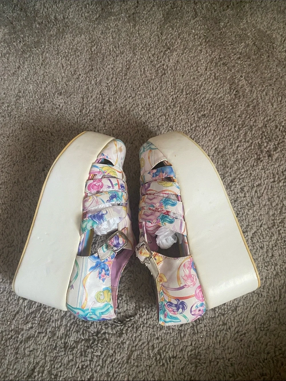 Iron Fist My little pony Multi-Color Printed platform sandals size 6 US